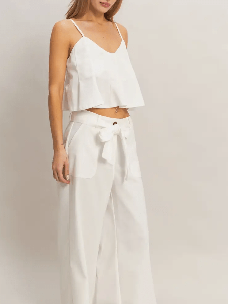 White wide Leg Pants