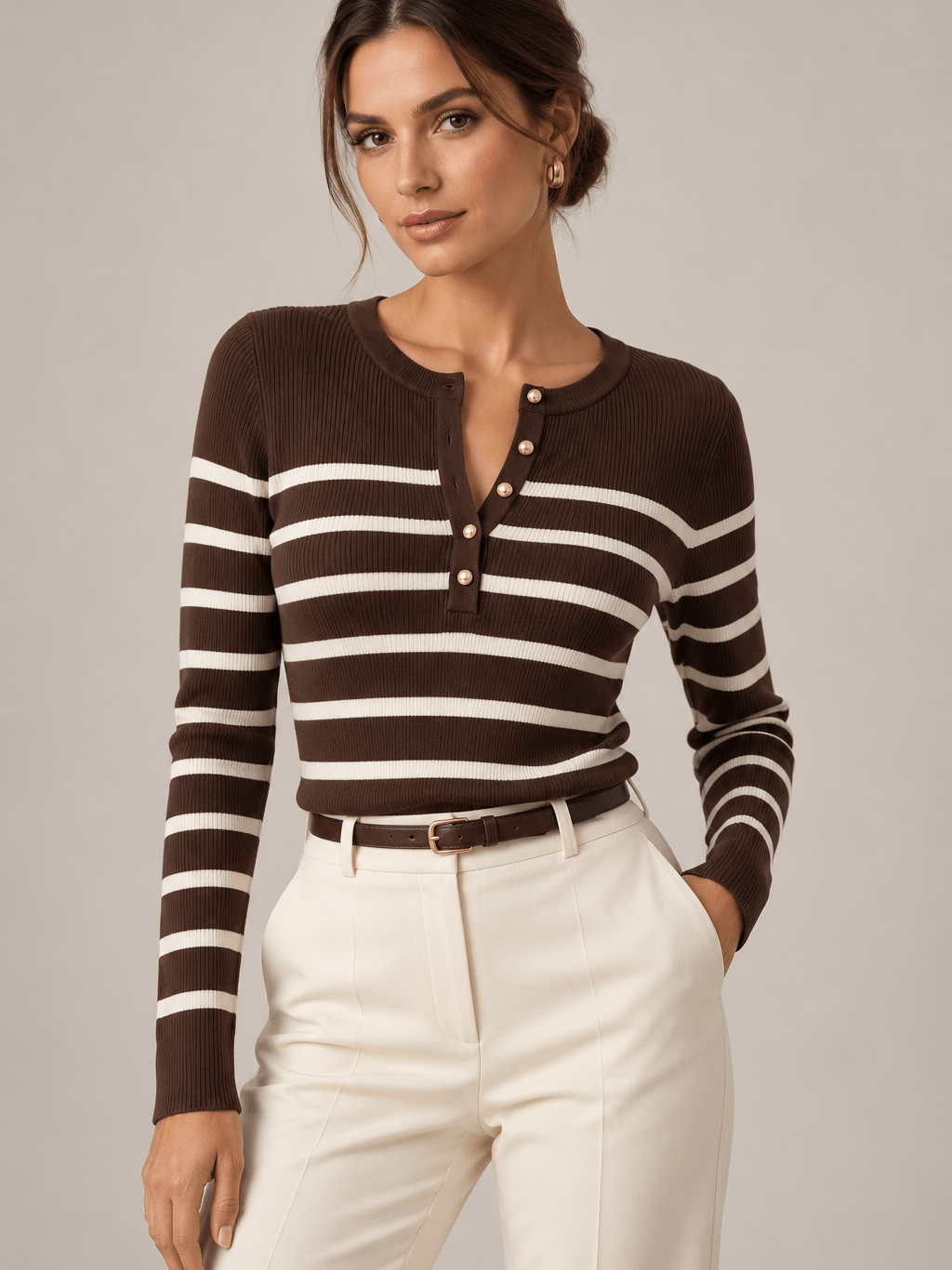 Stretchy striped sweater
