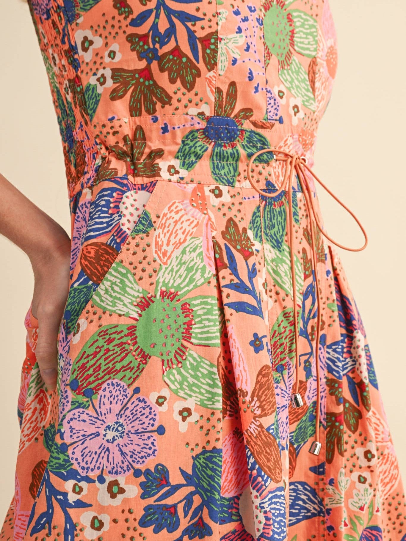 EXCLUSIVE FLORAL PLEATED CROPPED WIDE LEG JUMPSUIT