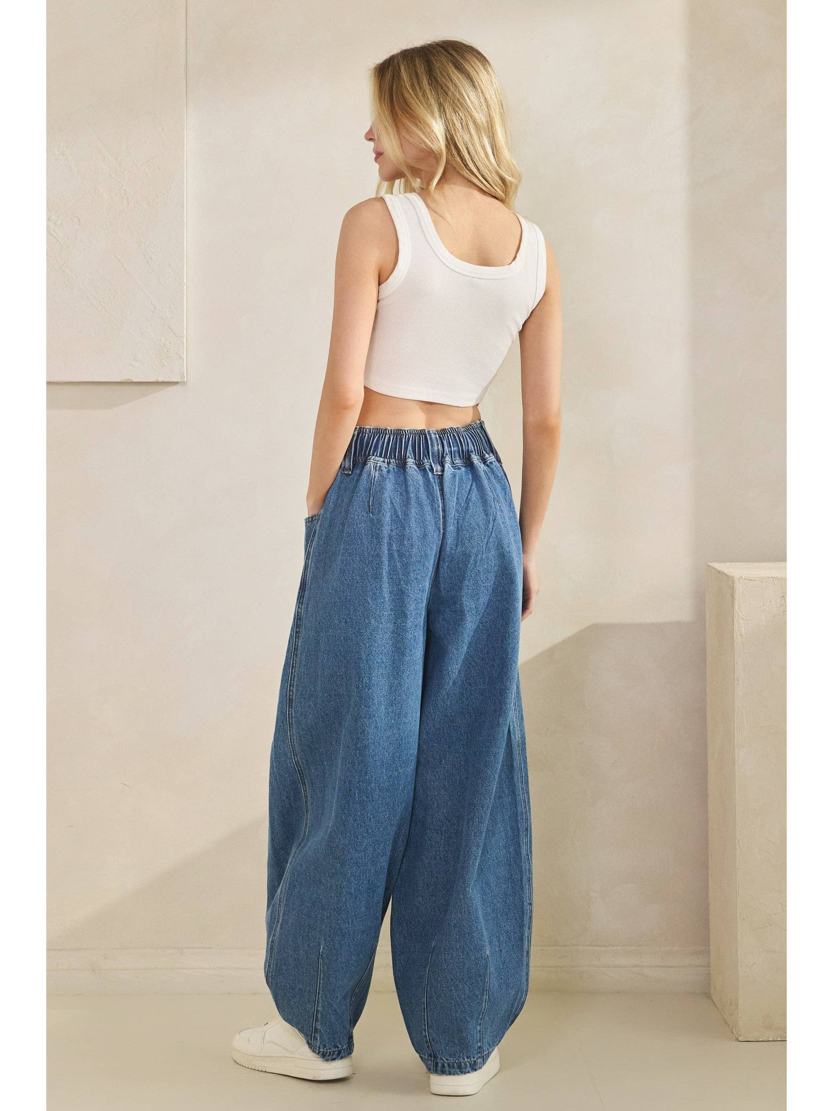 The Coastline Wide-Leg Denim Joggers