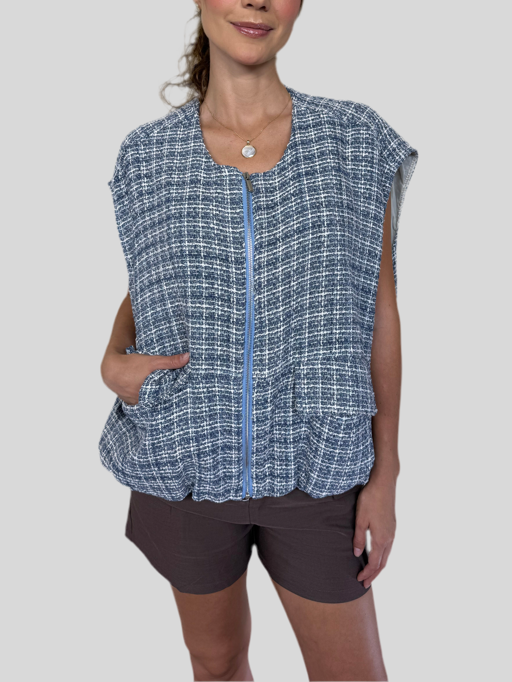 Oversized Tweed Vest