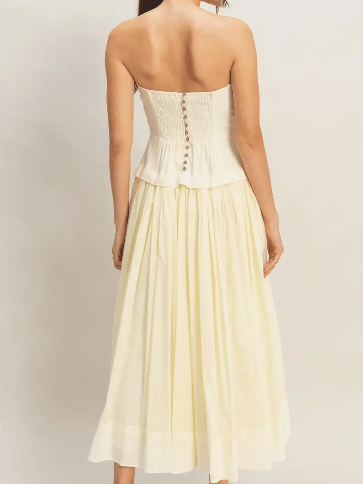 Luciana butter yellow linen dress
