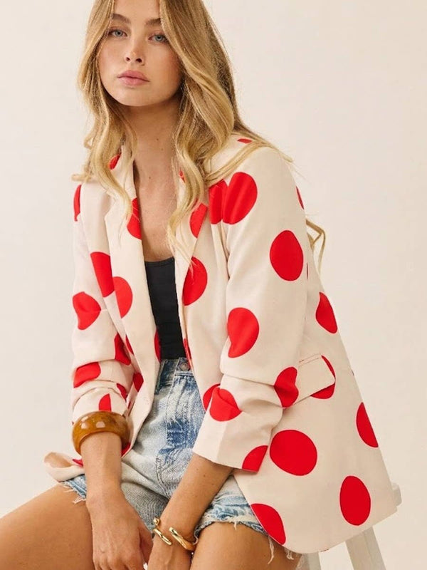 Polka Dot Cropped Blazer