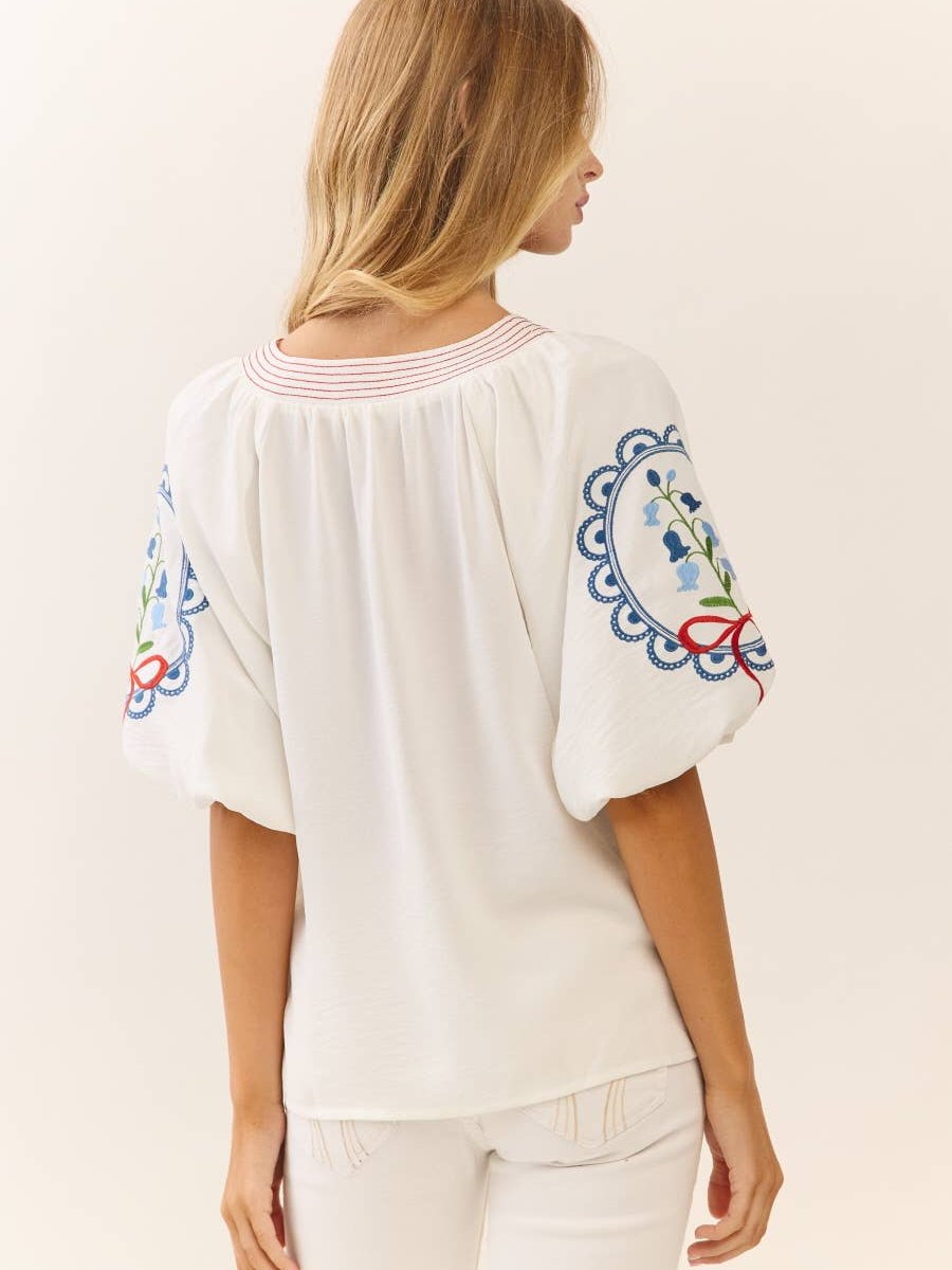 Solid Airflow Peasant Blouse