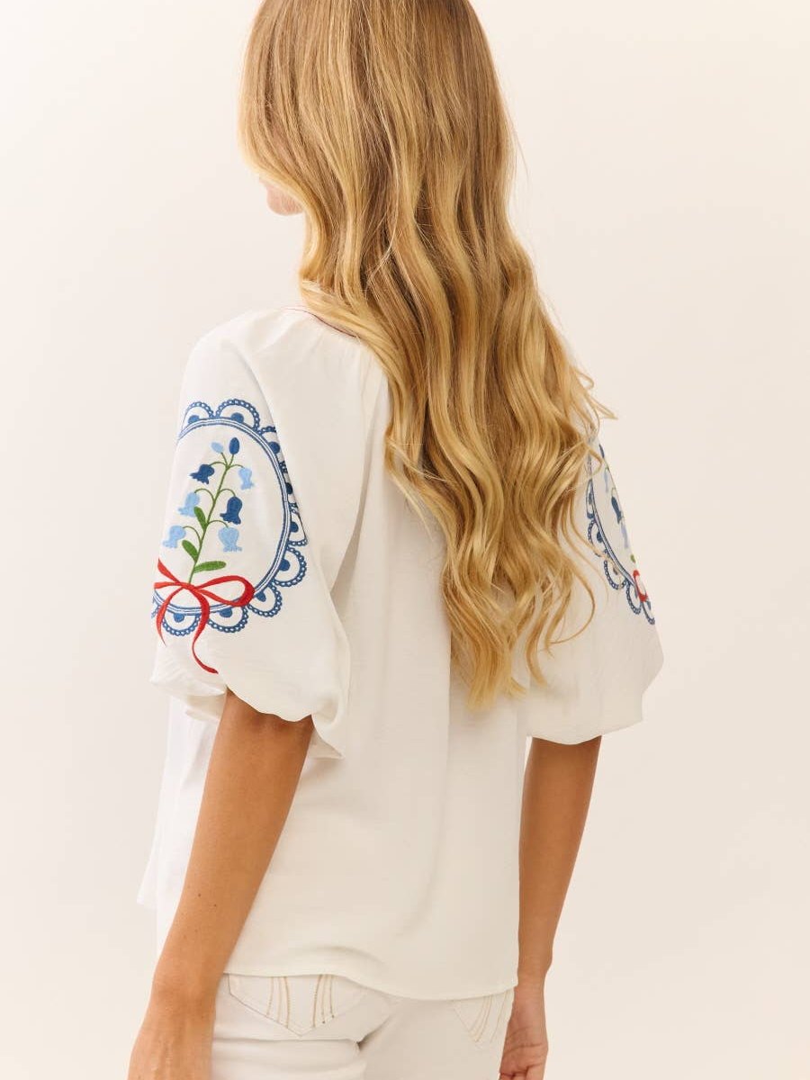 Solid Airflow Peasant Blouse