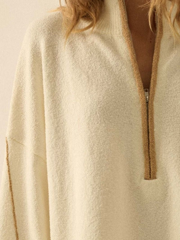 Contrasted knit sweater