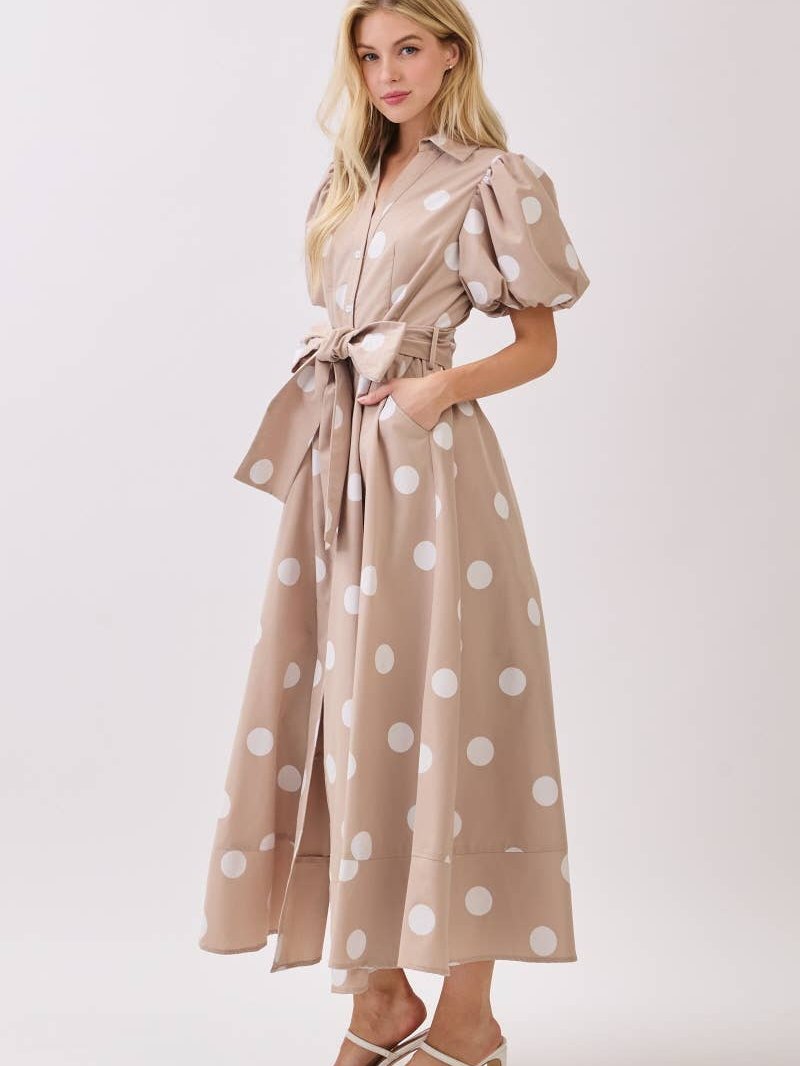 BIG POLKA DOT PRINTED DRESS