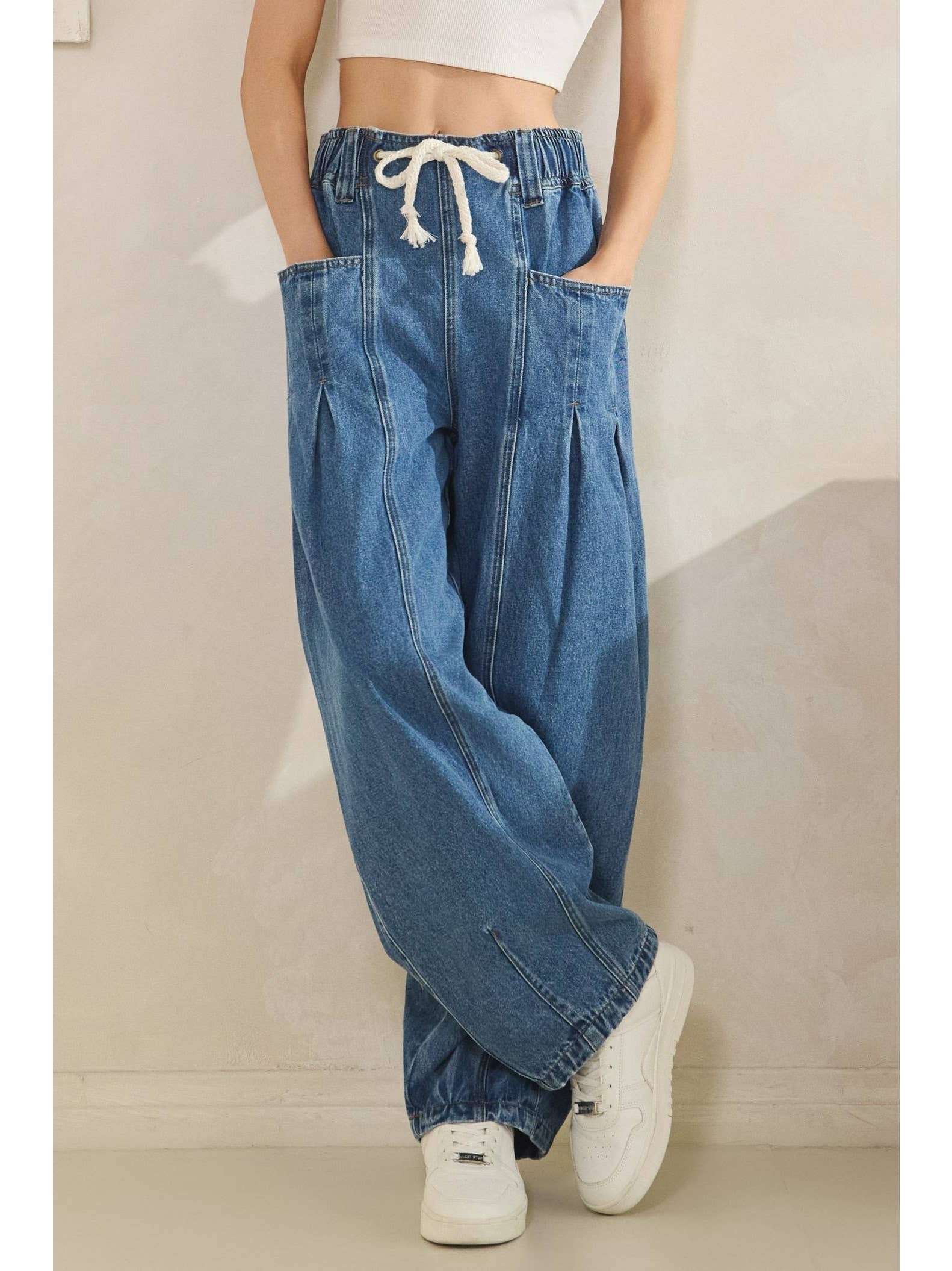 The Coastline Wide-Leg Denim Joggers
