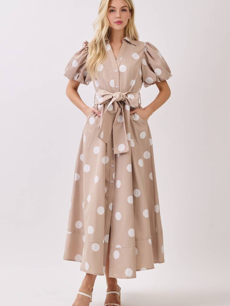 BIG POLKA DOT PRINTED DRESS