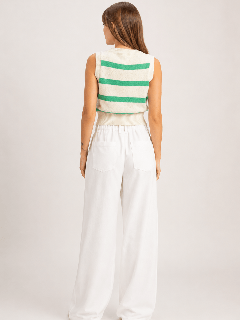 Striped V-Neck Sweater Vest