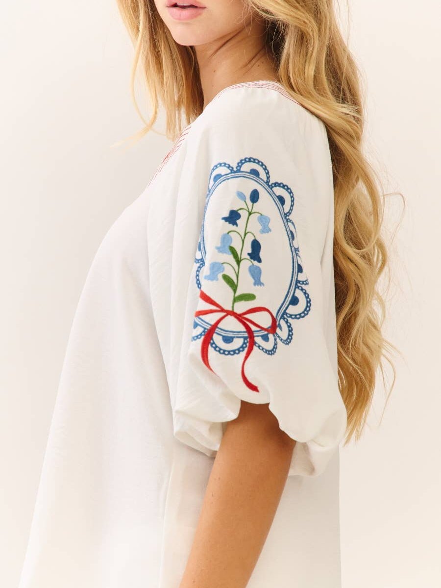 Solid Airflow Peasant Blouse