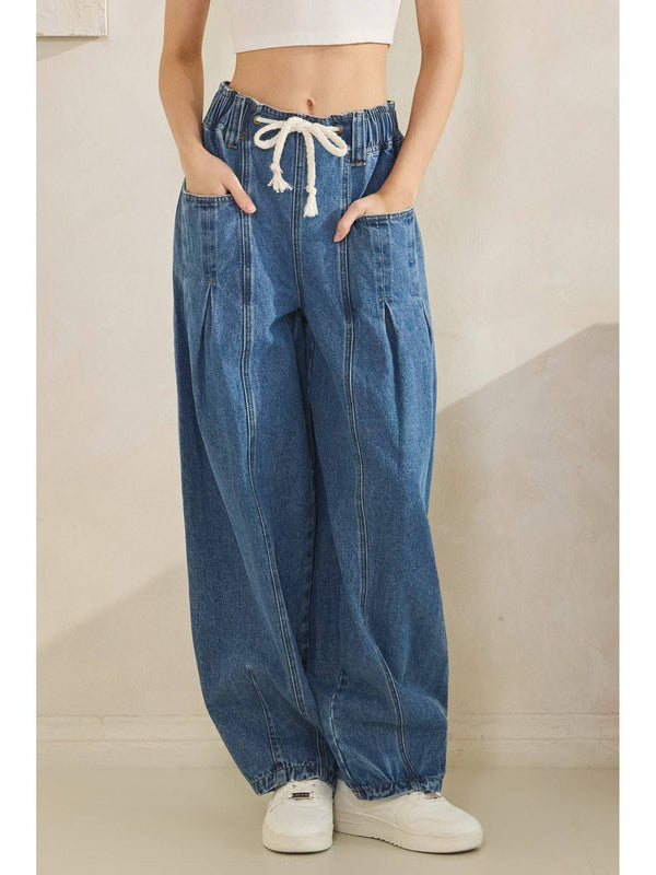 The Coastline Wide-Leg Denim Joggers