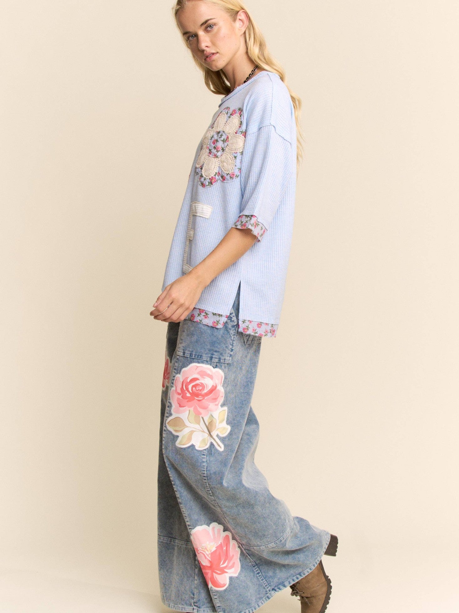 LOVE LETTER PATCHWORK TOP