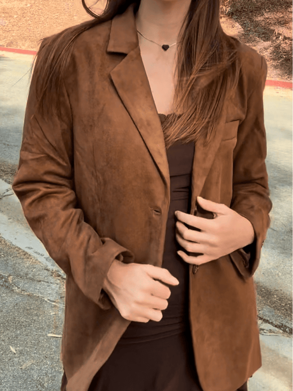 Loose suede blazer