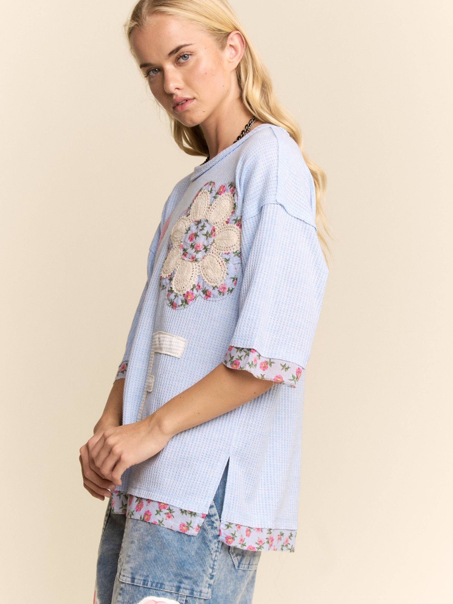 LOVE LETTER PATCHWORK TOP