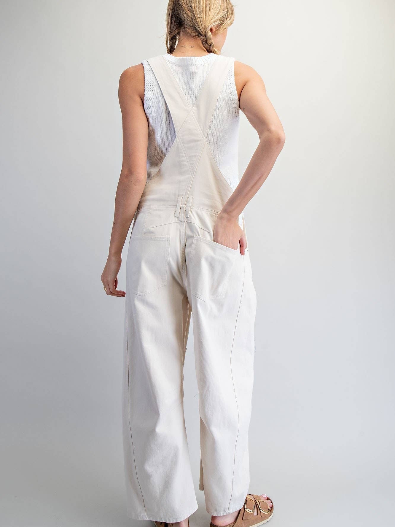 MINERAL WASHED PATCHWORK BARREL JUMPSUIT