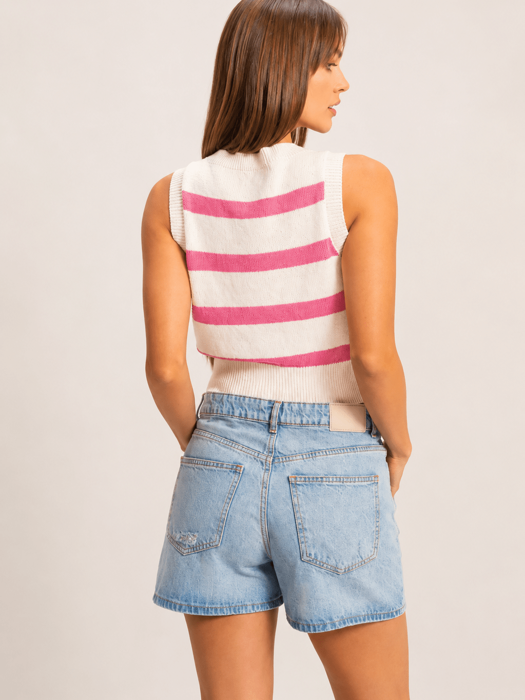Striped V-Neck Sweater Vest