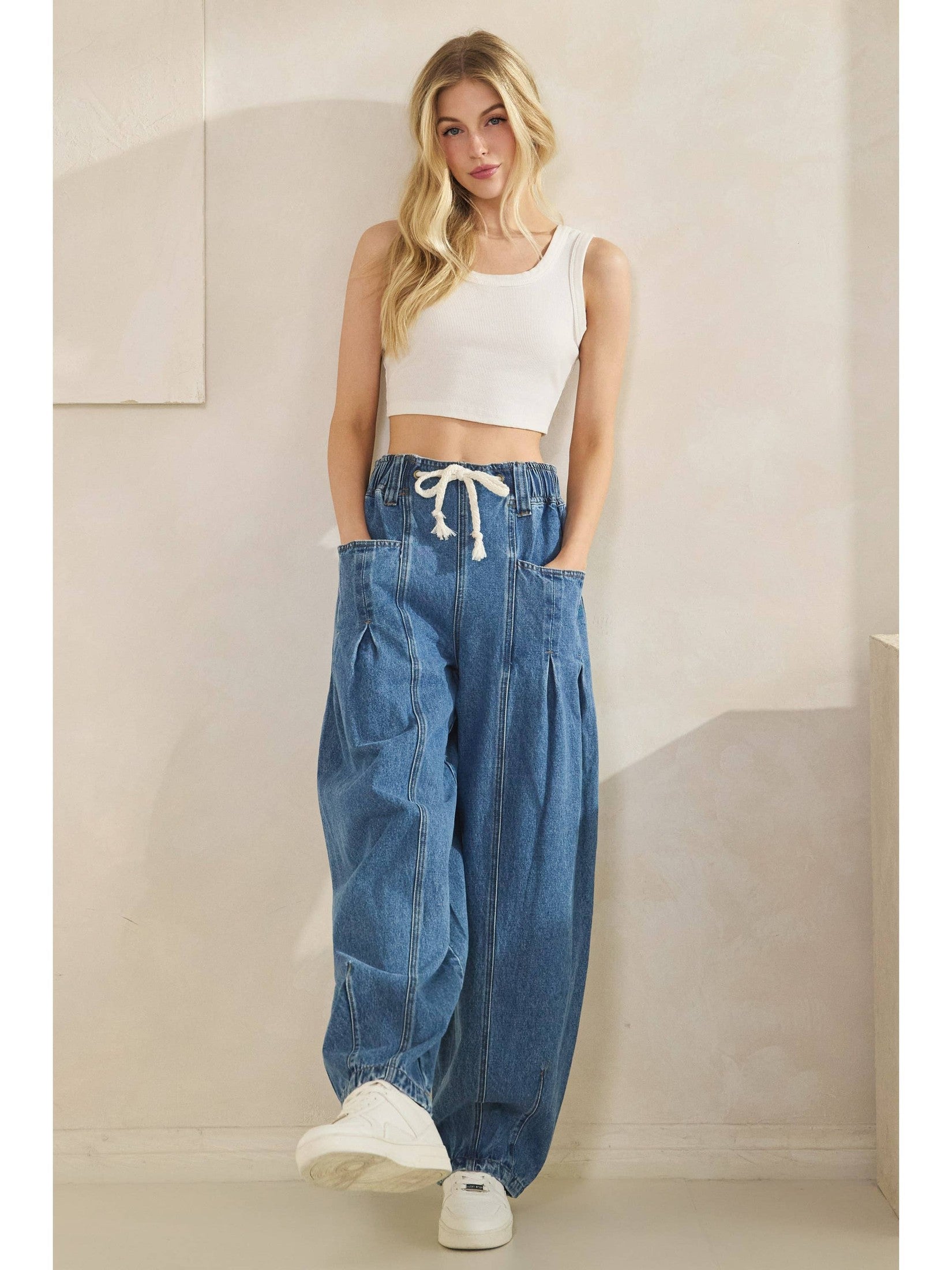 The Coastline Wide-Leg Denim Joggers