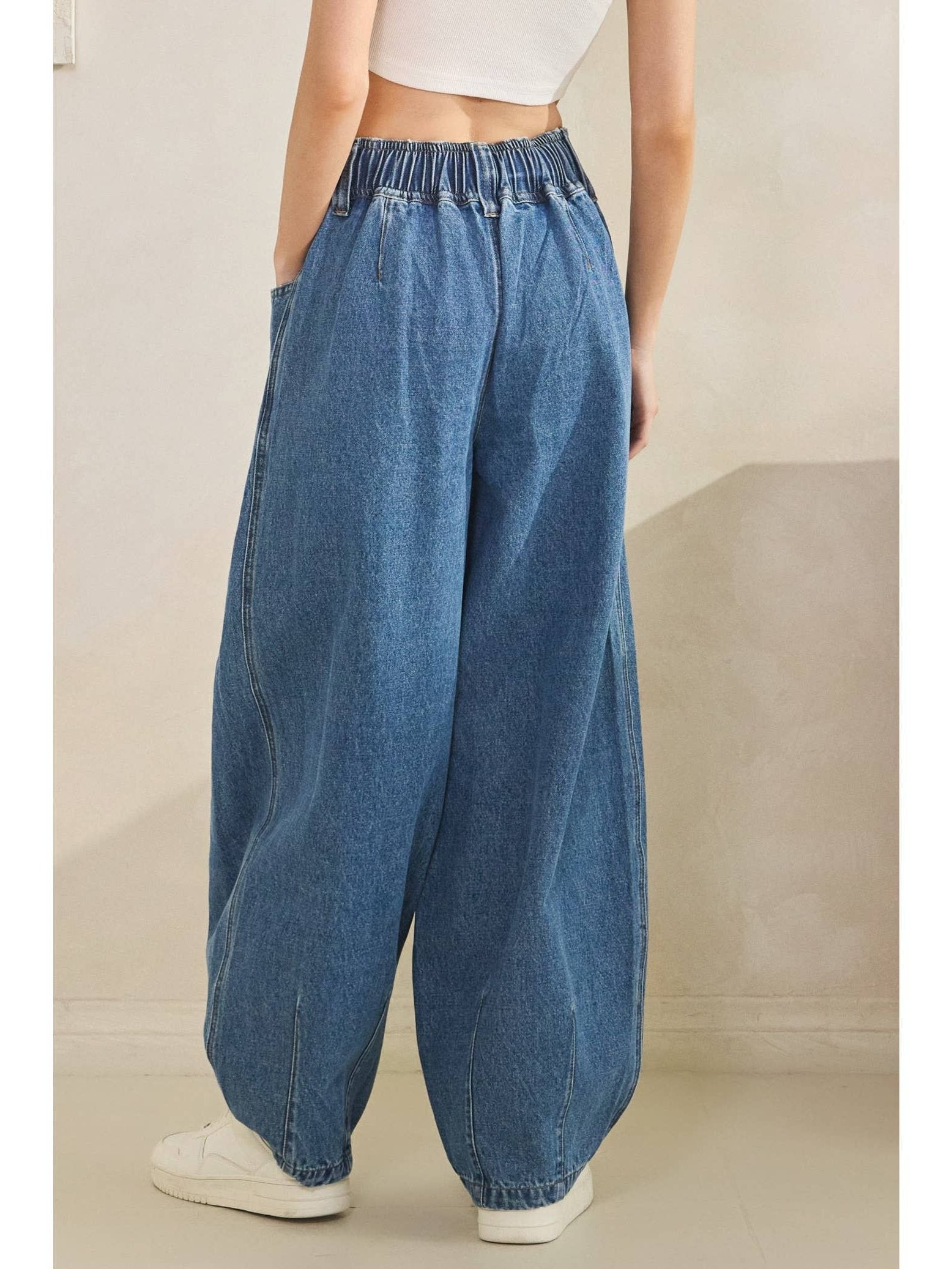 The Coastline Wide-Leg Denim Joggers
