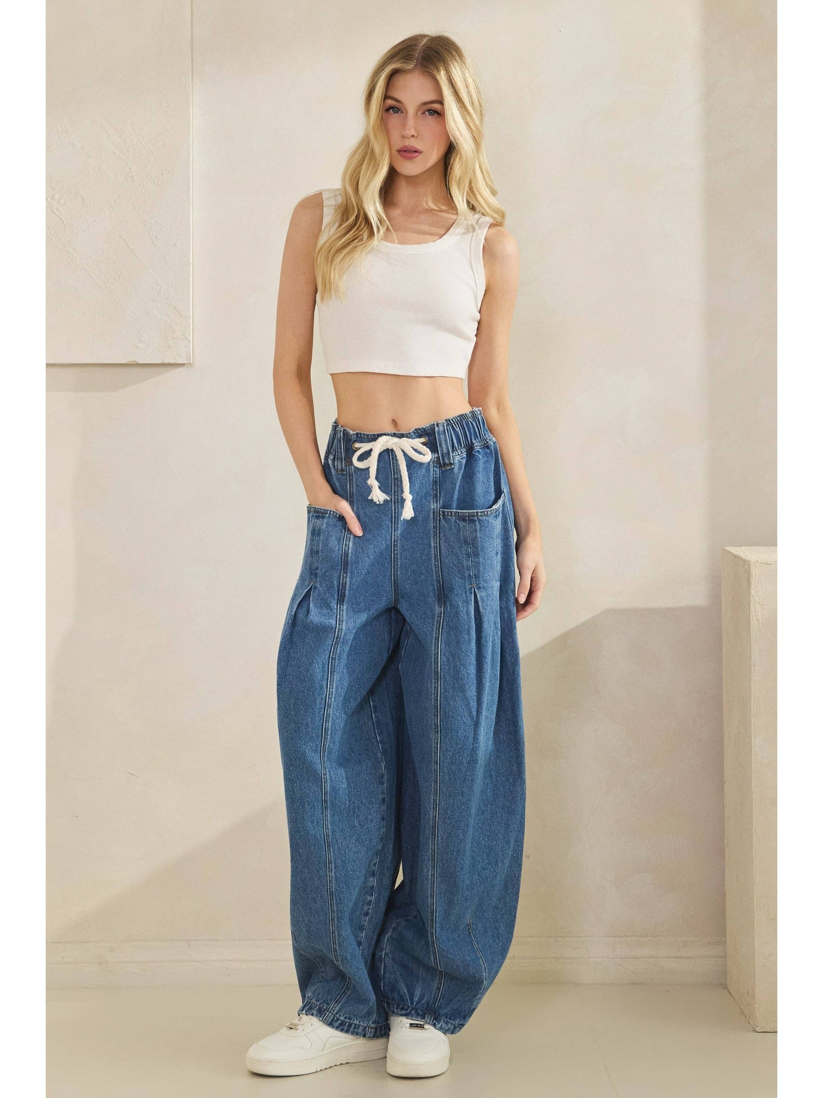 The Coastline Wide-Leg Denim Joggers