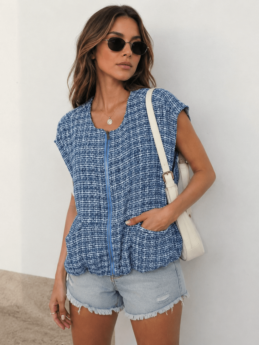 Oversized Tweed Vest