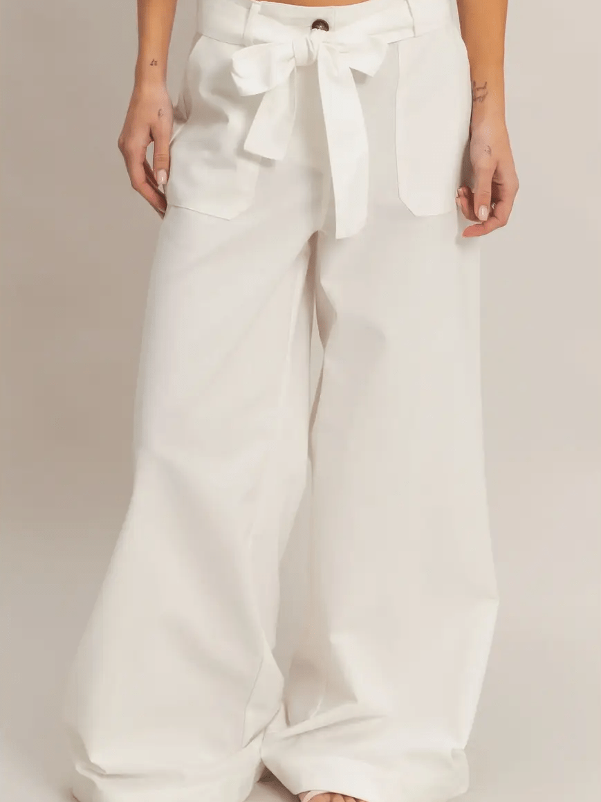 White wide Leg Pants