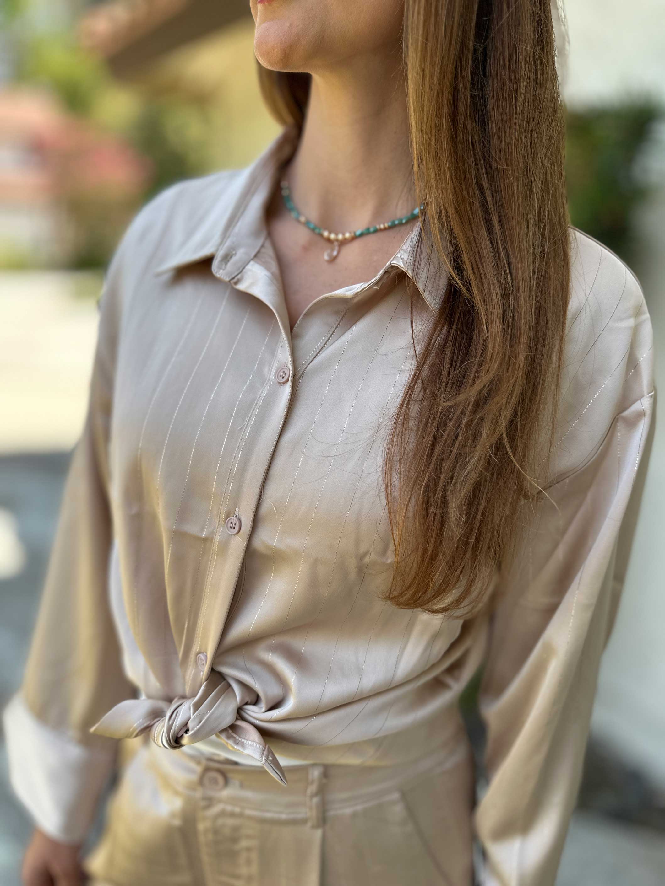 Oversized satin suit