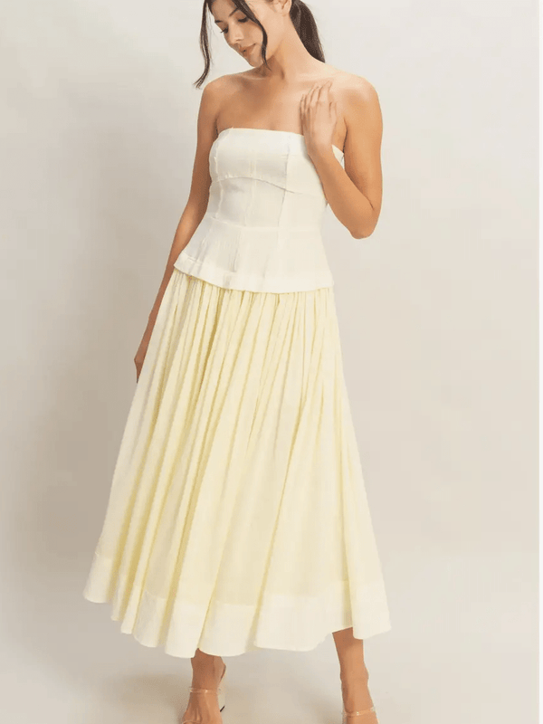 Luciana butter yellow linen dress
