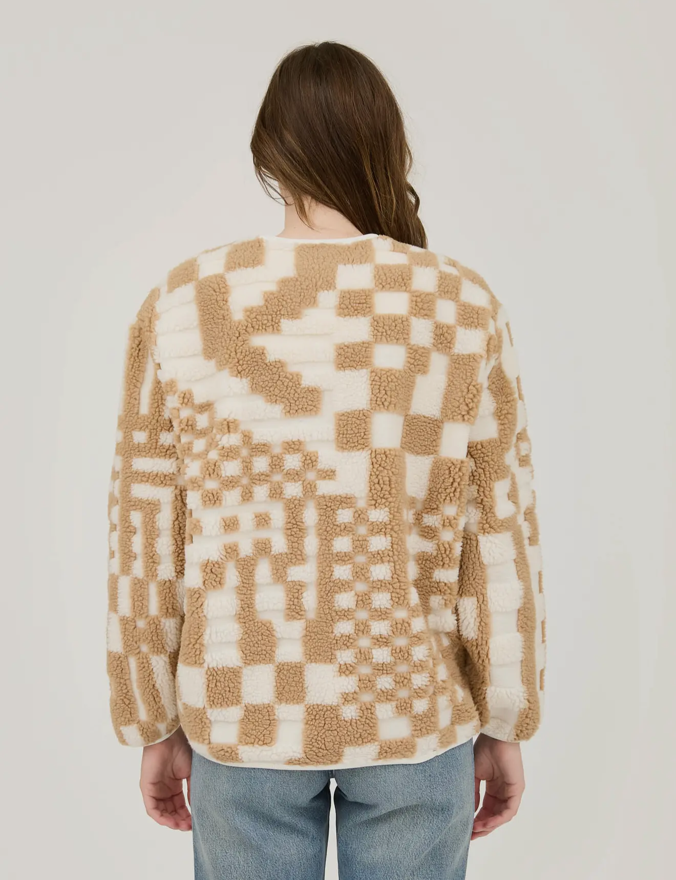 Caramel plaid oversized coat