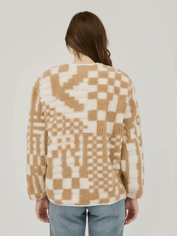 Caramel plaid oversized coat