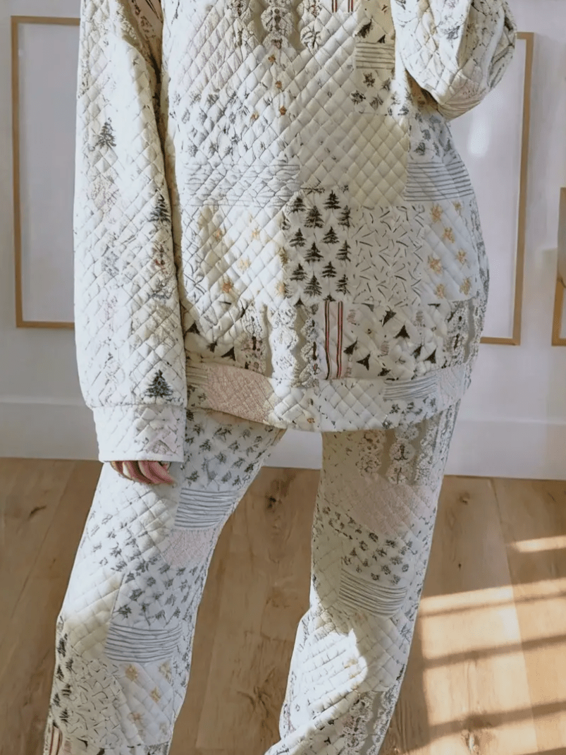 Quilted patterned lounge set