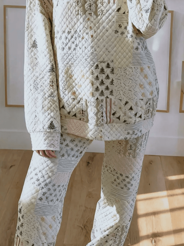 Quilted patterned lounge set