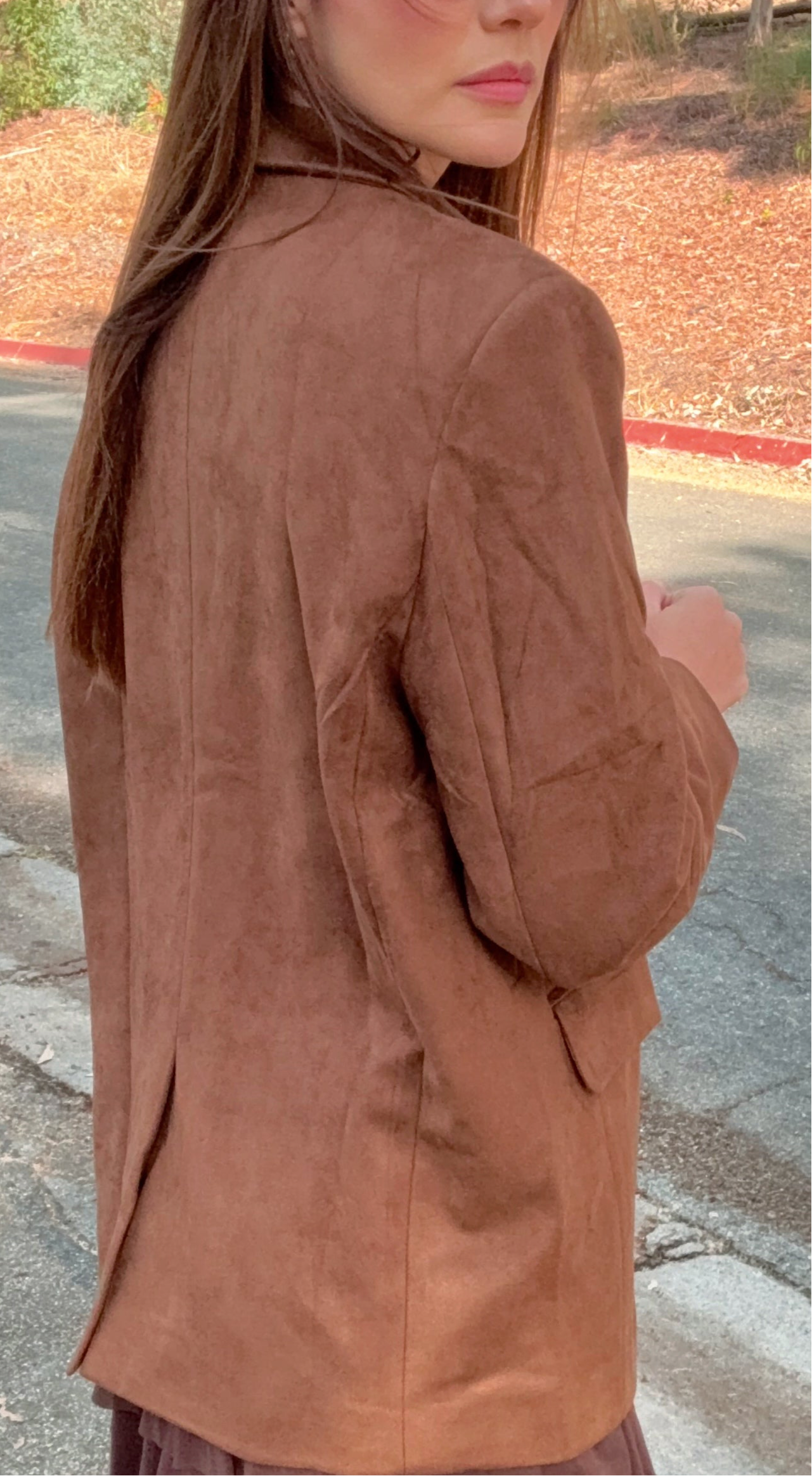 Loose suede blazer