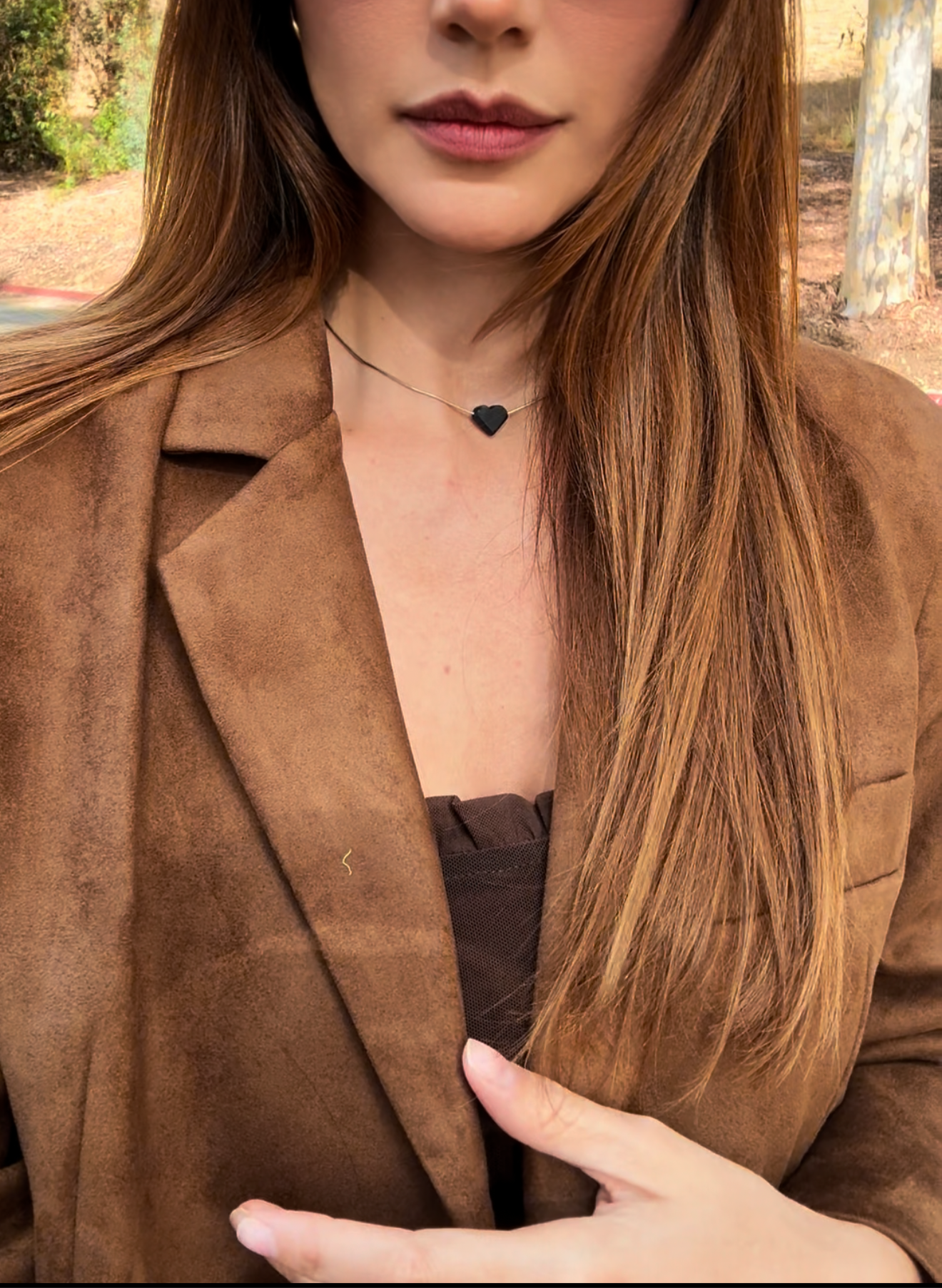 Loose suede blazer