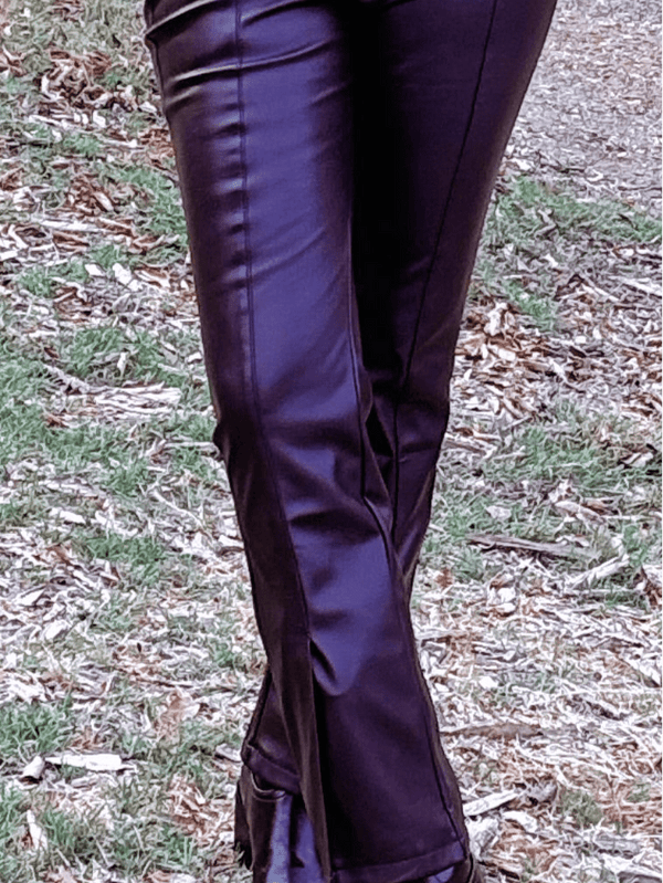 Pu leather burgundy leggings