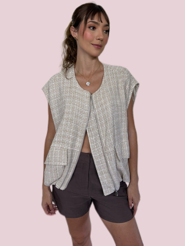Oversized Tweed Vest
