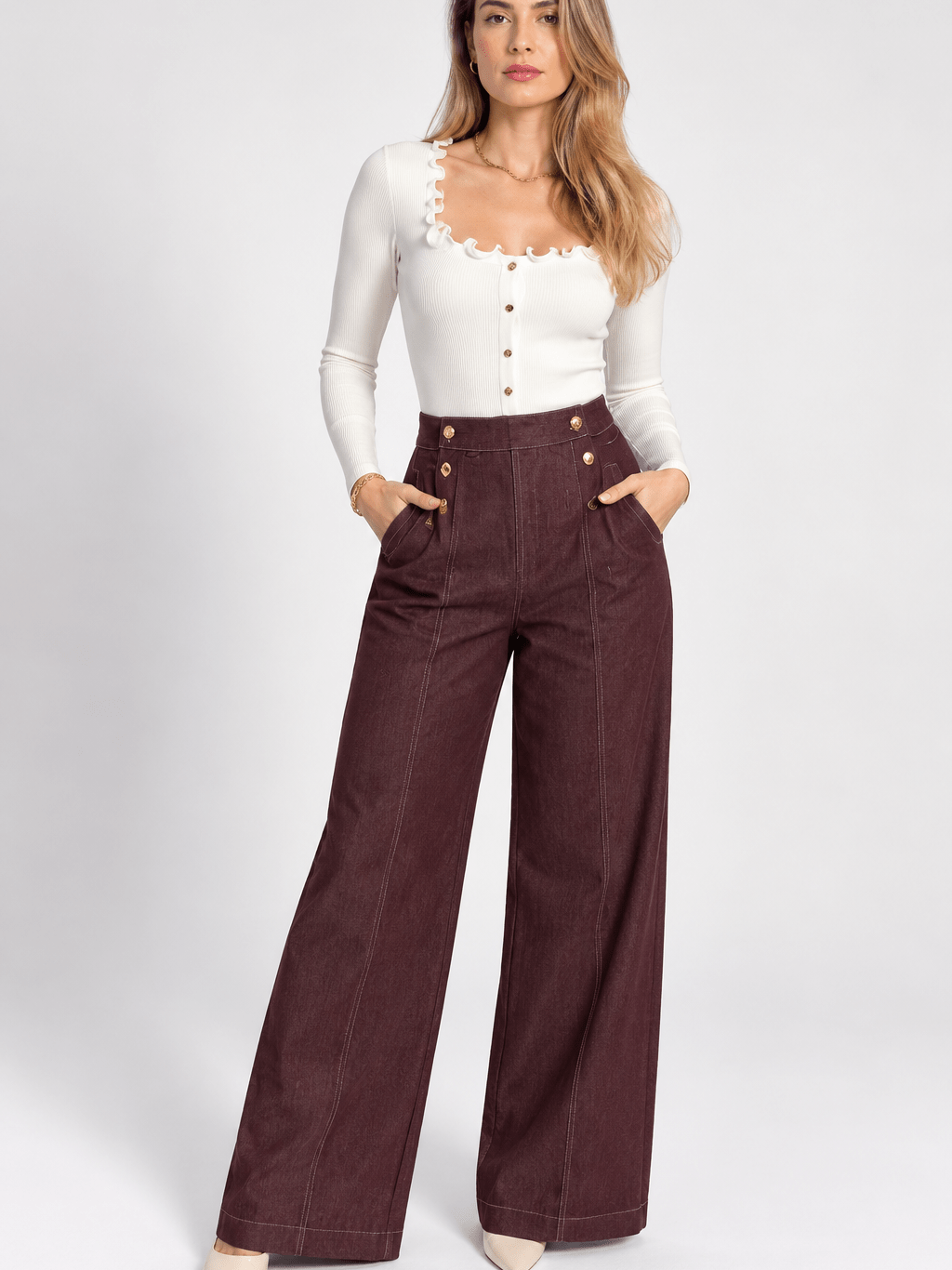 Pantalón burgundy