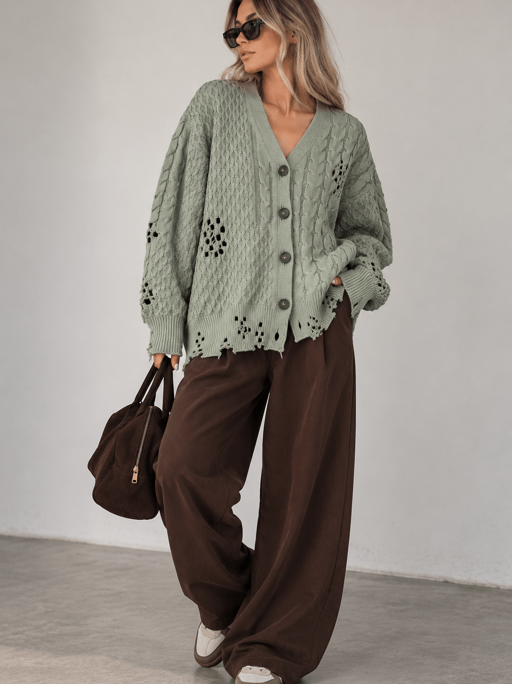 Wasabi punked cardigan