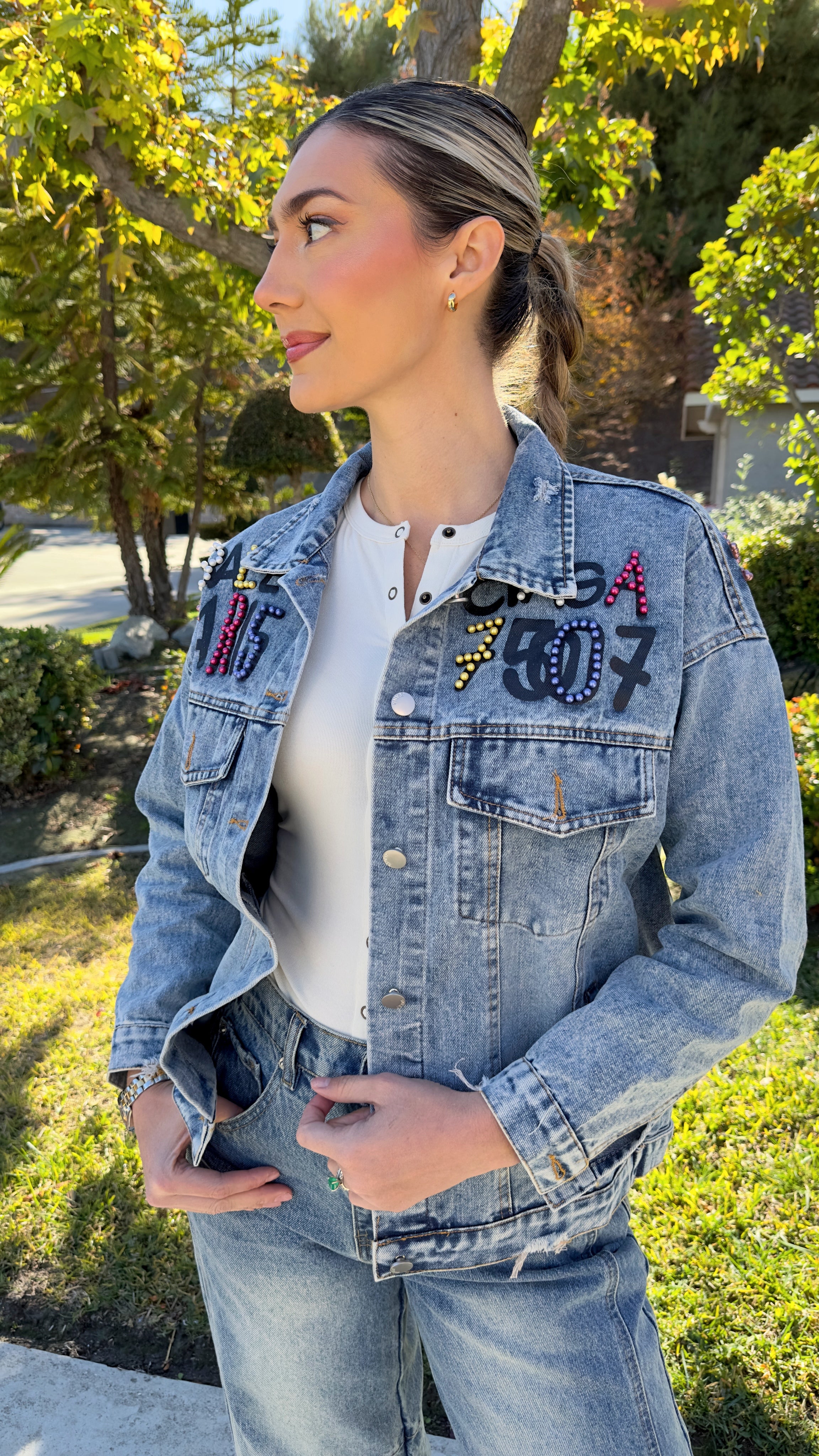 The Dazzling Bear Jean Jacket
