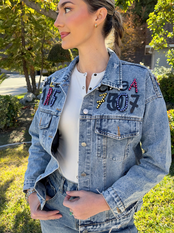 The Dazzling Bear Jean Jacket