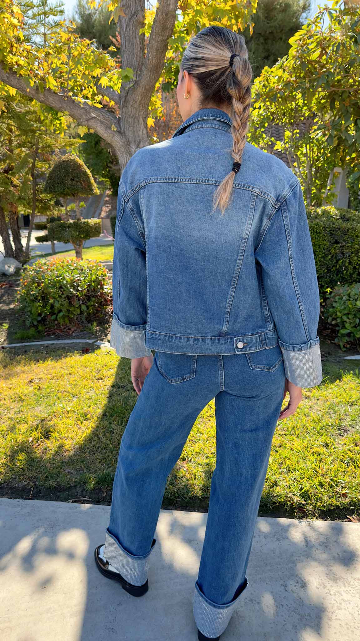 Crystal Light Jean with Rhinestone Cuff