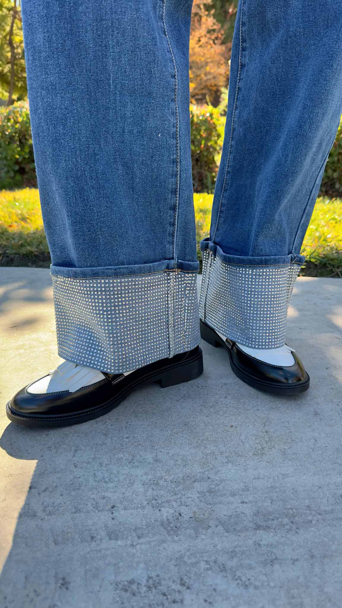 Crystal Light Jean with Rhinestone Cuff
