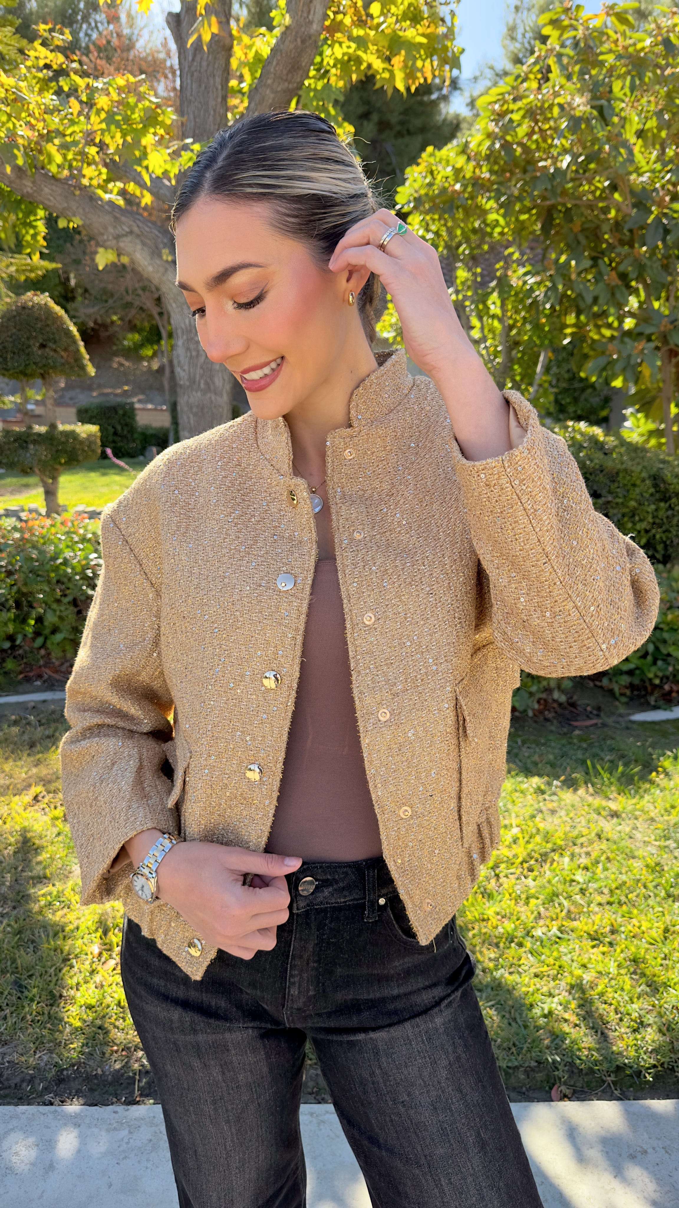 Sunlit Royale Tweed Cardigan