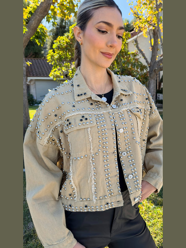 Khaki Rebel Jean Jacket