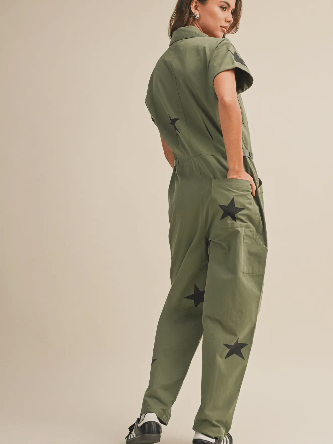 Rock star olive jumpsuit