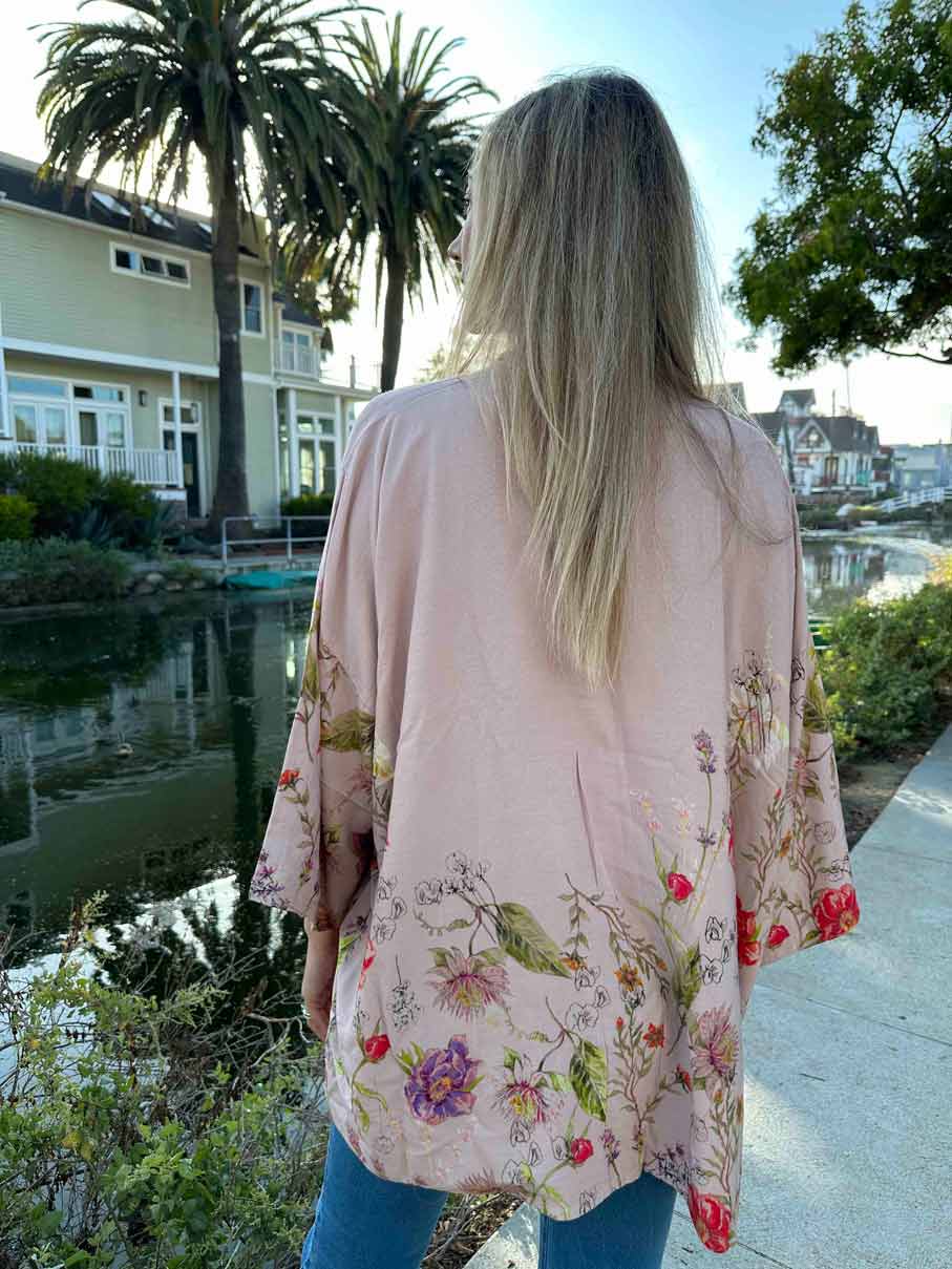 Artemisa Rose Floral Reversible Kimono