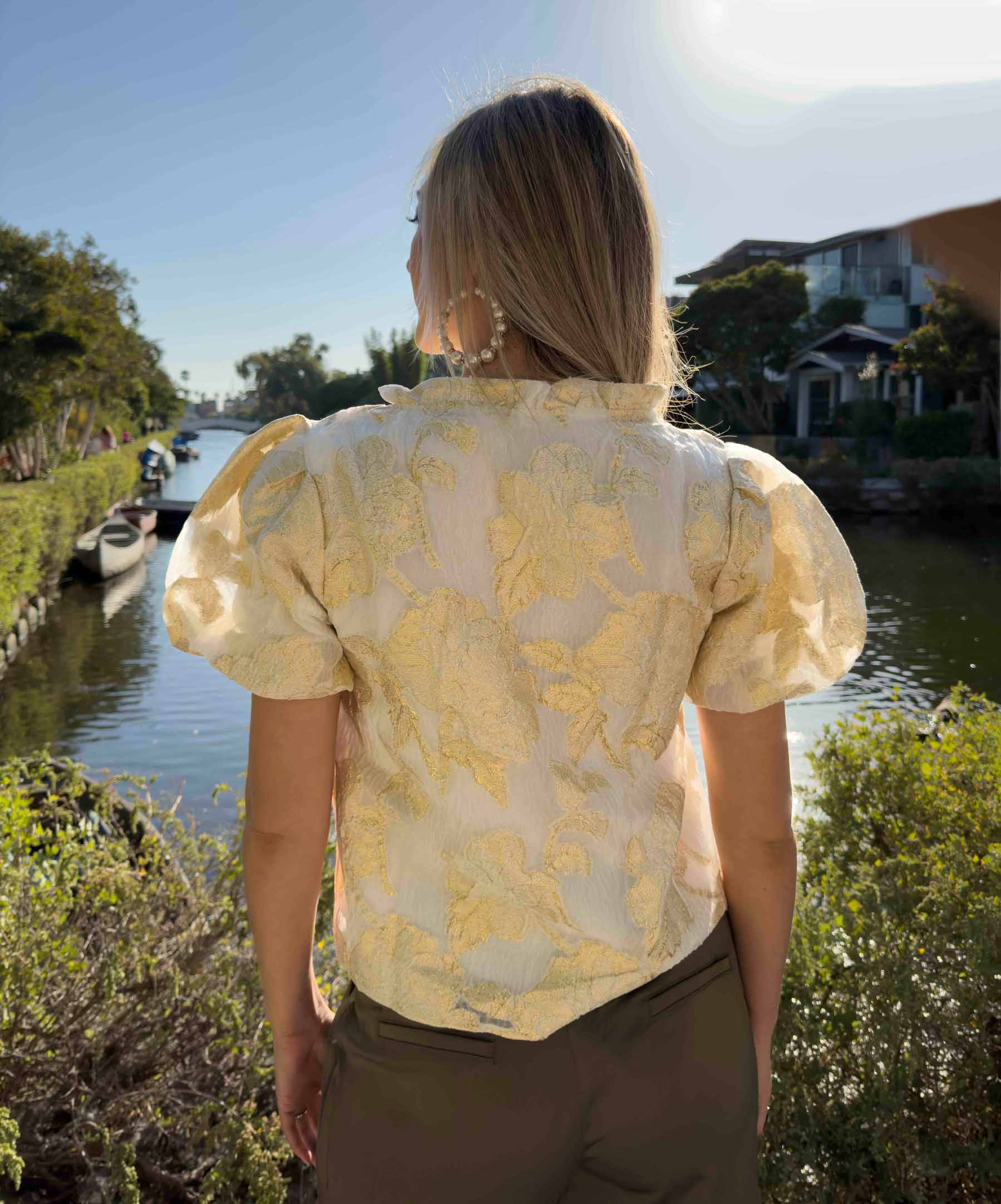 Golden Ivy Jacquard Blouse