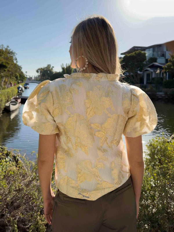 Golden Ivy Jacquard Blouse