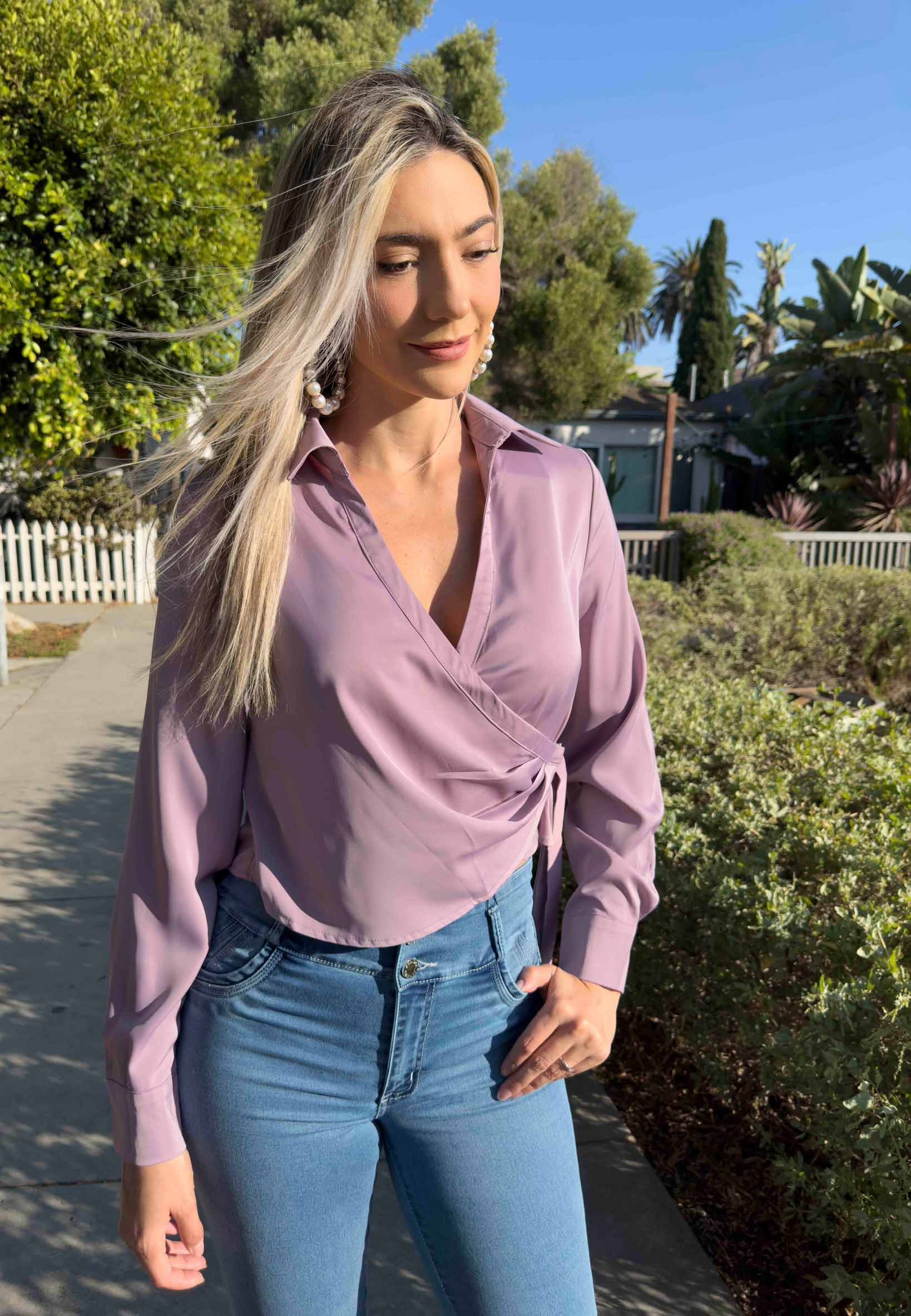 Beach Blossom Satin Blouse
