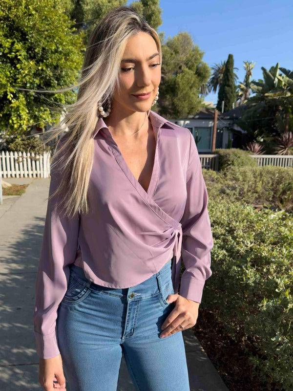 Beach Blossom Satin Blouse